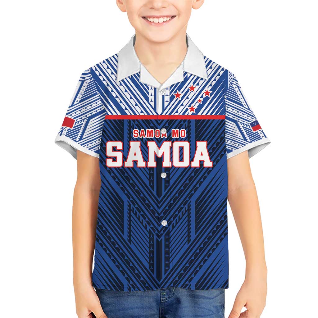 Custom Rugby Toa Samoa Kid Hawaiian Shirt Samoa mo Samoa Island Warrior Pride LT9 Kid Blue - Polynesian Pride