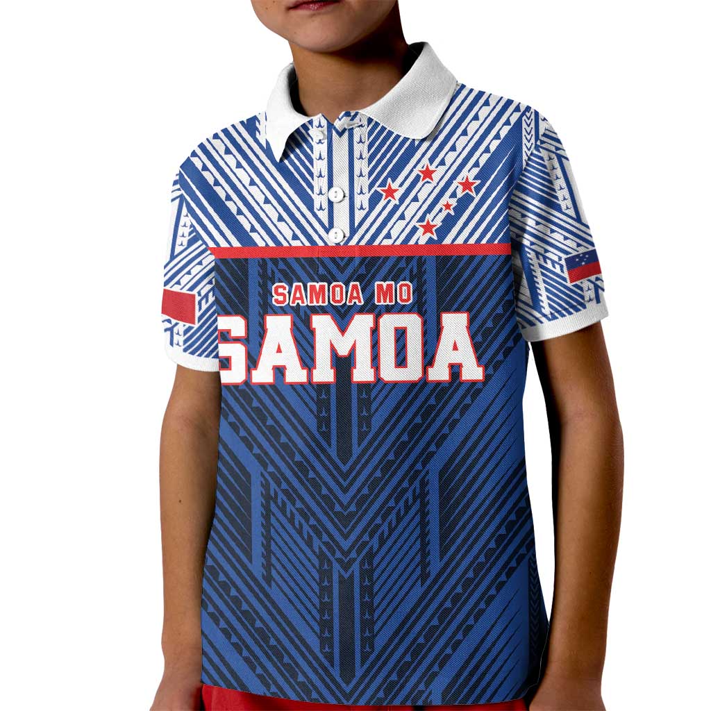 Custom Rugby Toa Samoa Kid Polo Shirt Samoa mo Samoa Island Warrior Pride LT9 Kid Blue - Polynesian Pride