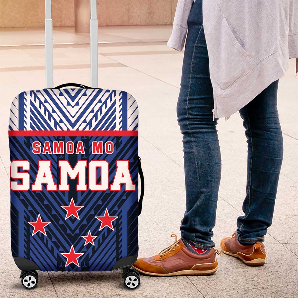Rugby Toa Samoa Luggage Cover Samoa mo Samoa Island Warrior Pride LT9 Blue - Polynesian Pride