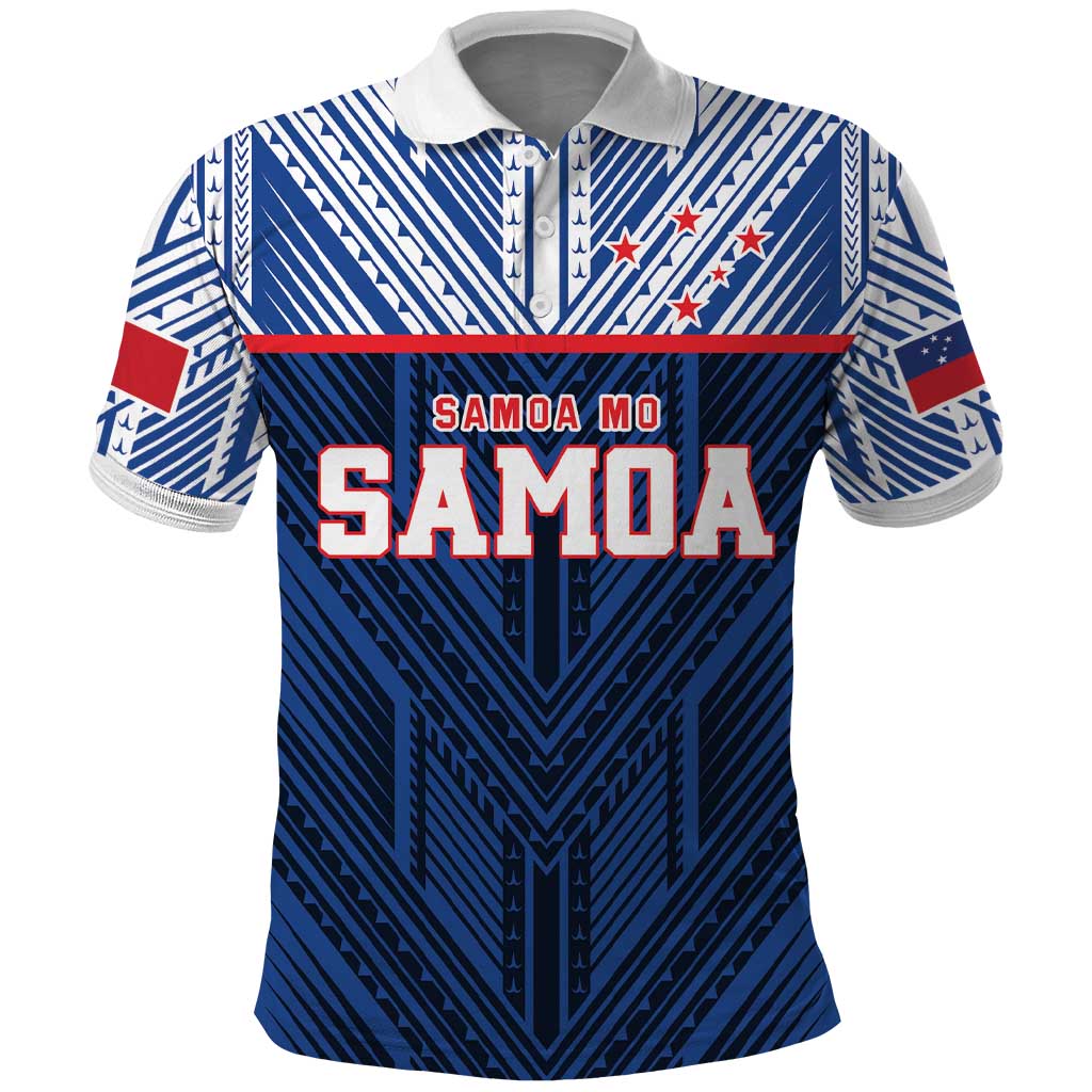 Custom Rugby Toa Samoa Polo Shirt Samoa mo Samoa Island Warrior Pride LT9 Blue - Polynesian Pride