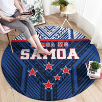 Rugby Toa Samoa Round Carpet Samoa mo Samoa Island Warrior Pride LT9 - Polynesian Pride