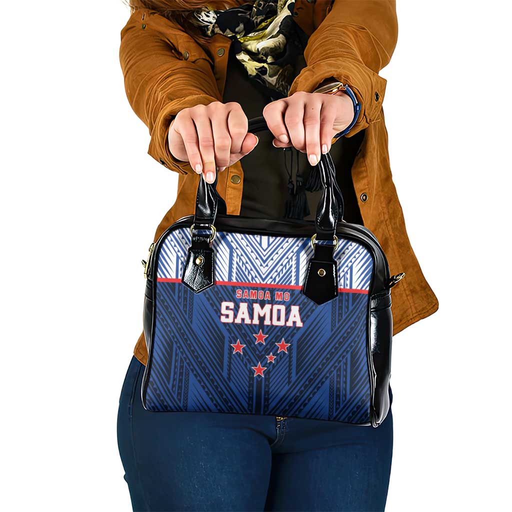Rugby Toa Samoa Shoulder Handbag Samoa mo Samoa Island Warrior Pride LT9 One Size Blue - Polynesian Pride
