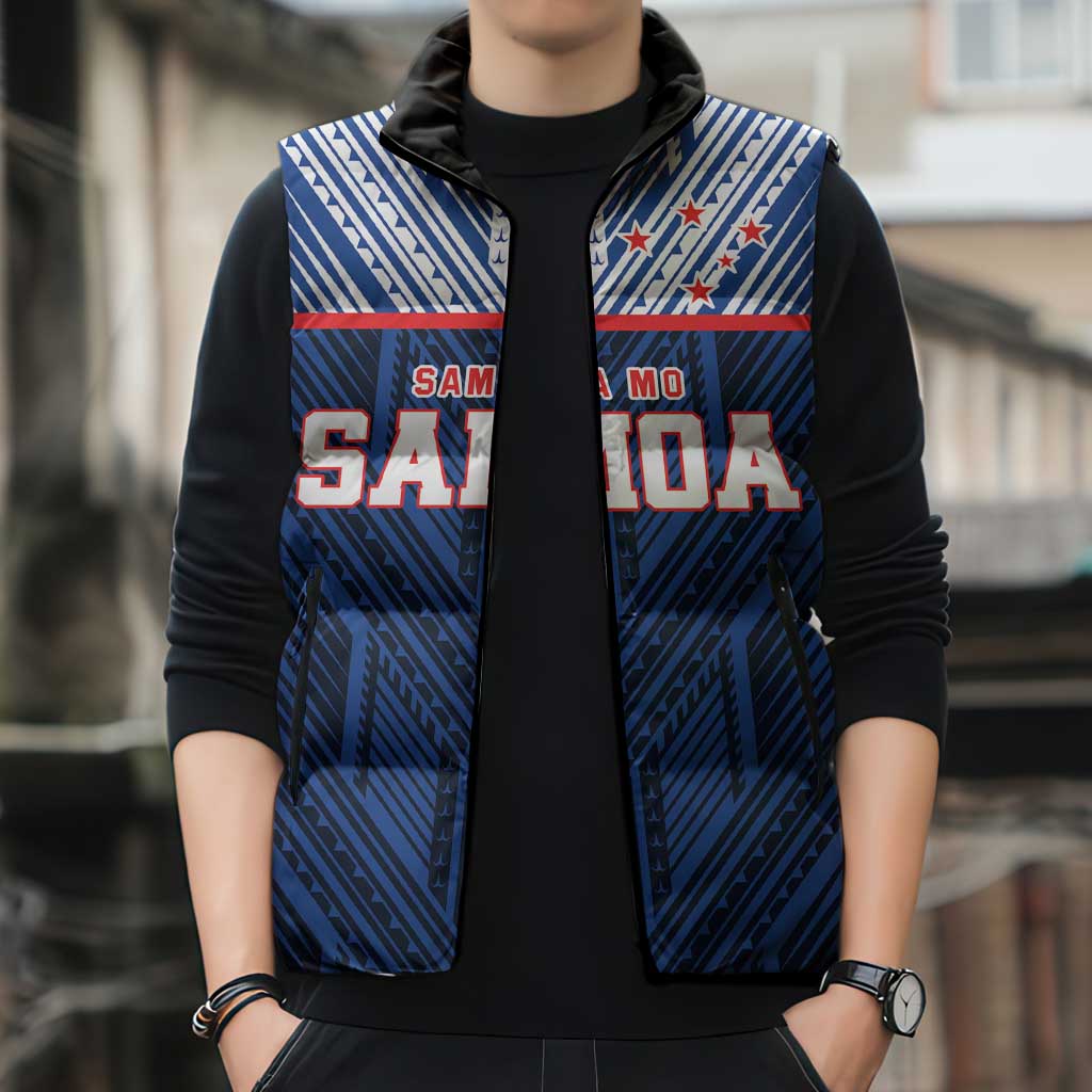 Custom Rugby Toa Samoa Sleeveless Puffer Jacket Samoa mo Samoa Island Warrior Pride LT9 - Polynesian Pride