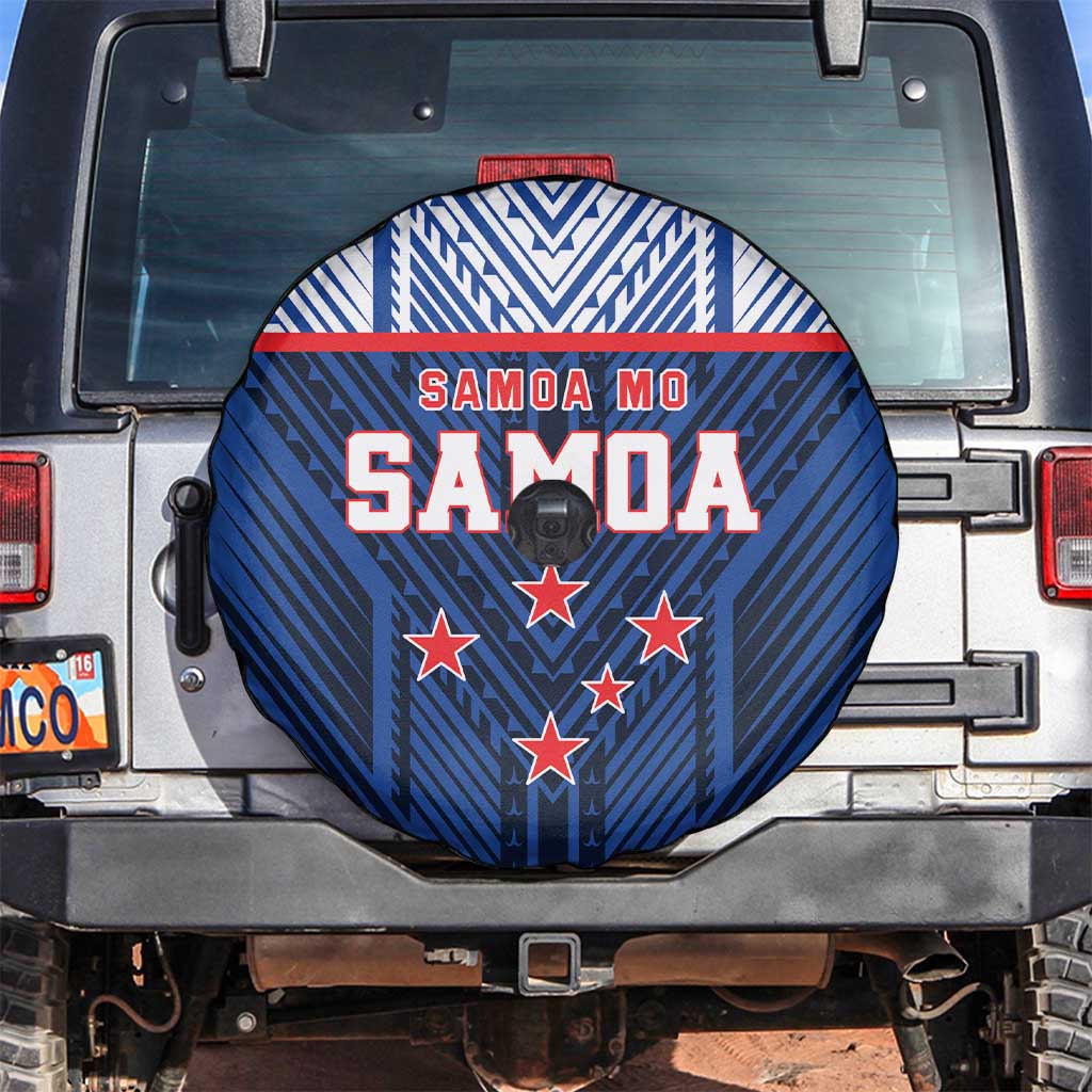 Rugby Toa Samoa Spare Tire Cover Samoa mo Samoa Island Warrior Pride LT9 Blue - Polynesian Pride