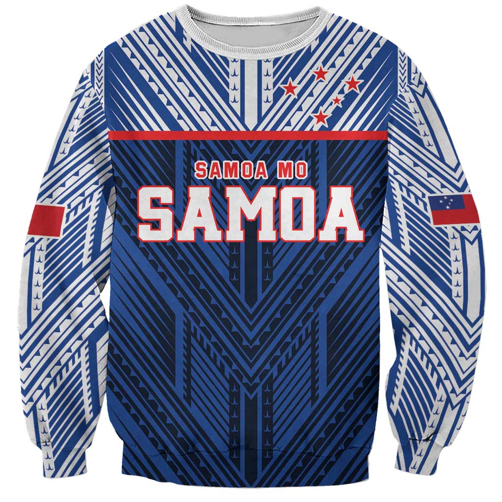 Custom Rugby Toa Samoa Sweatshirt Samoa mo Samoa Island Warrior Pride LT9 Unisex Blue - Polynesian Pride