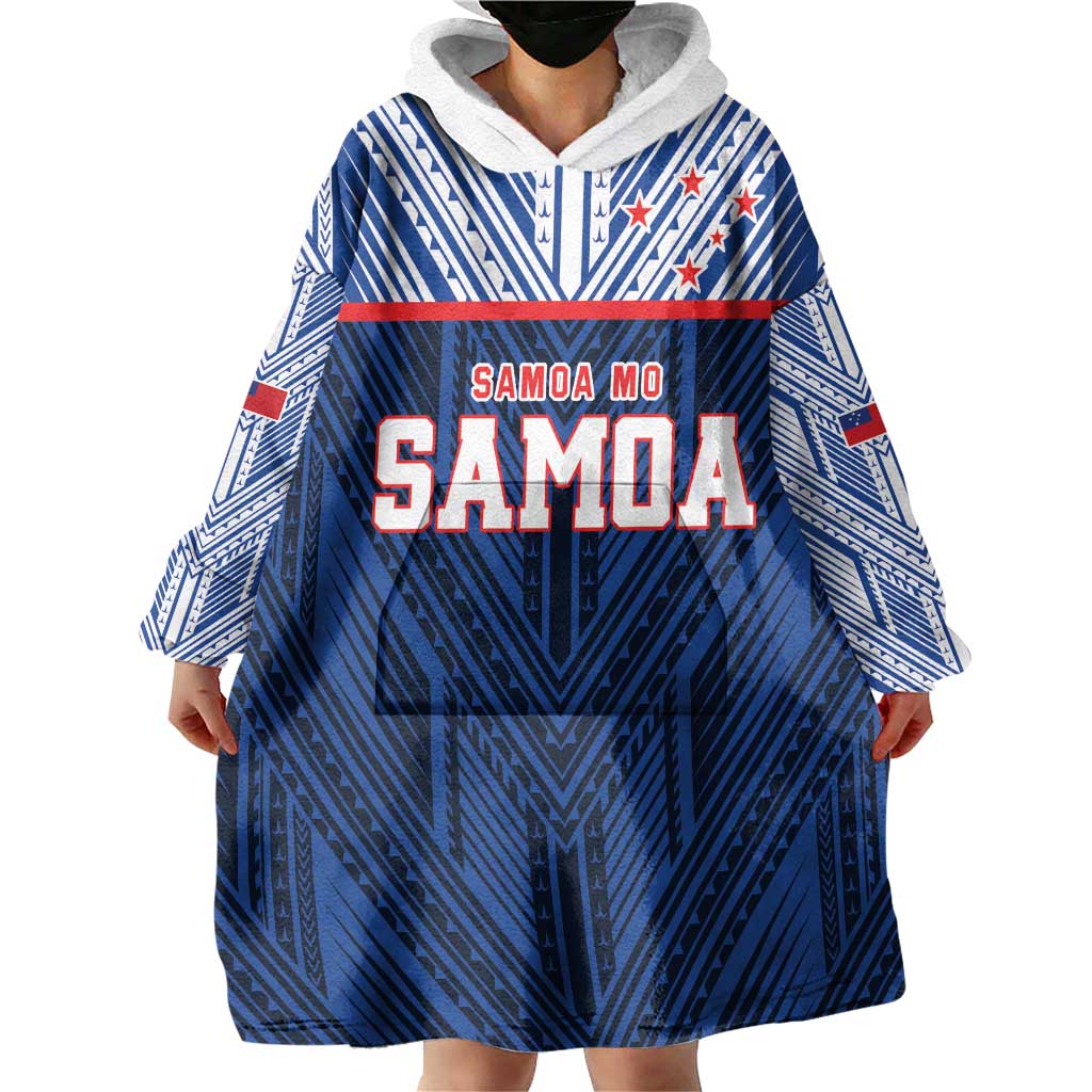 Custom Rugby Toa Samoa Wearable Blanket Hoodie Samoa mo Samoa Island Warrior Pride LT9 - Polynesian Pride
