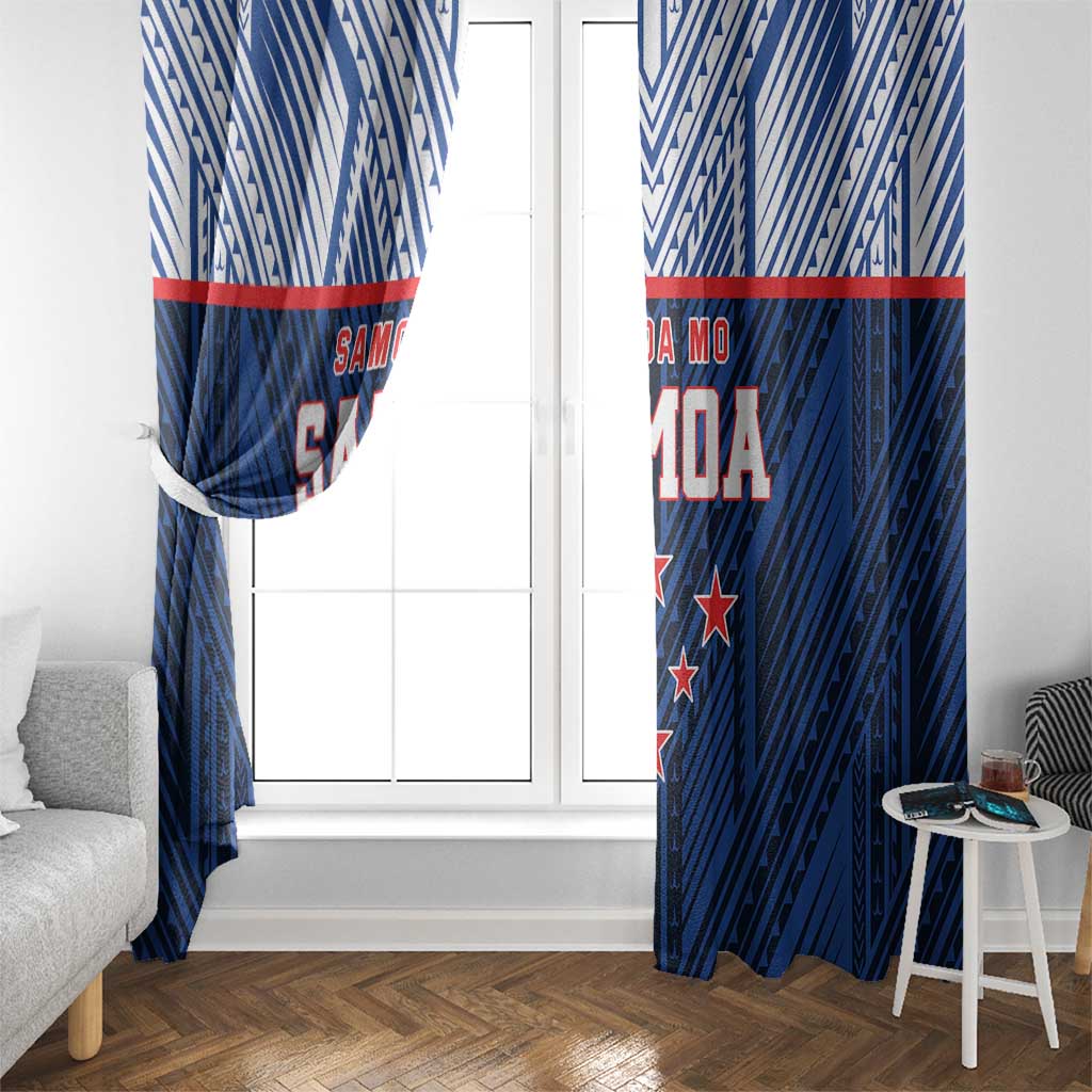 Rugby Toa Samoa Window Curtain Samoa mo Samoa Island Warrior Pride LT9 - Polynesian Pride