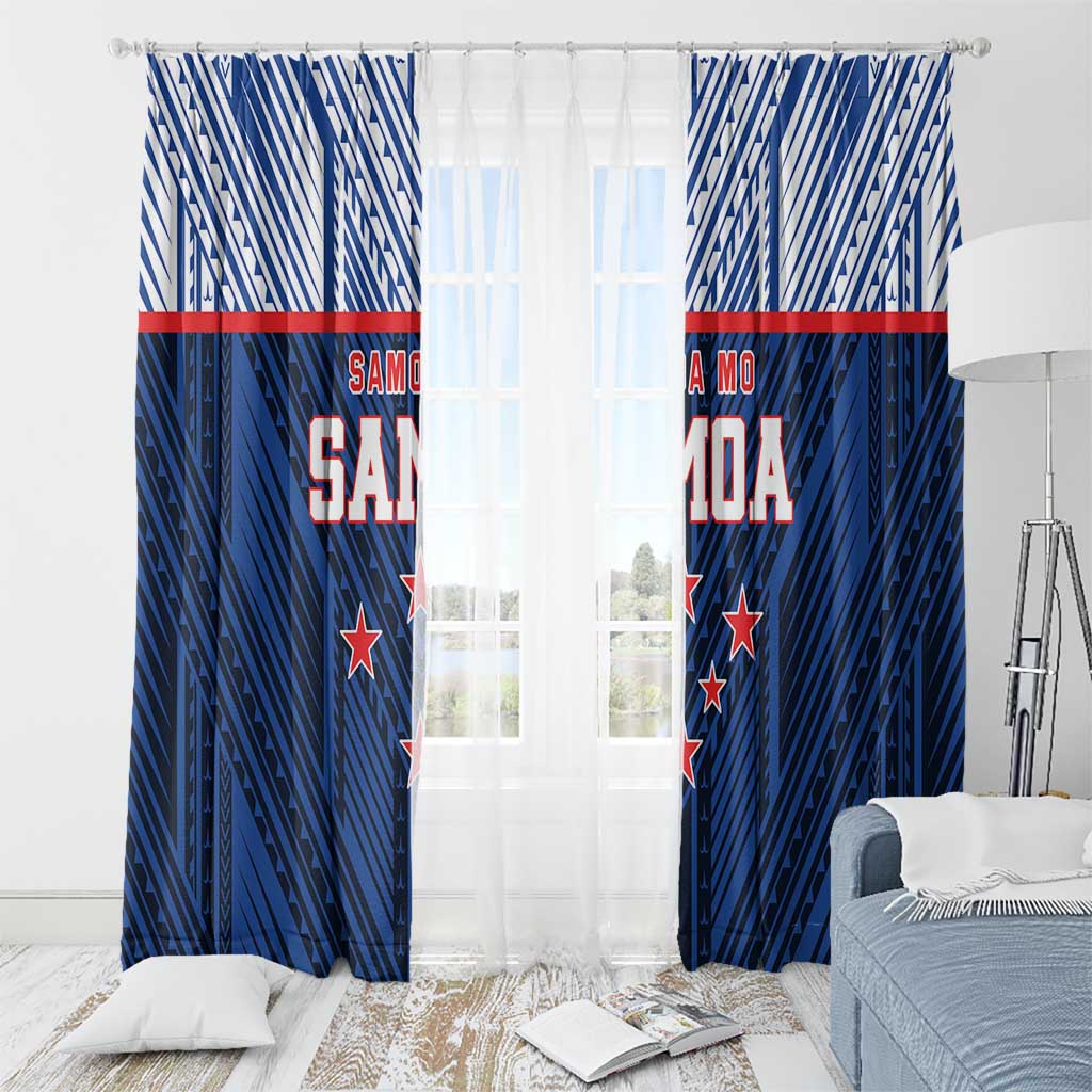 Rugby Toa Samoa Window Curtain Samoa mo Samoa Island Warrior Pride LT9 - Polynesian Pride
