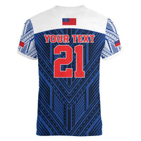 Custom Rugby Toa Samoa Women V-Neck T-Shirt Samoa mo Samoa Island Warrior Pride LT9 - Polynesian Pride