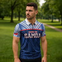 Custom Rugby Toa Samoa Zipper Polo Shirt Samoa mo Samoa Island Warrior Pride LT9 - Polynesian Pride