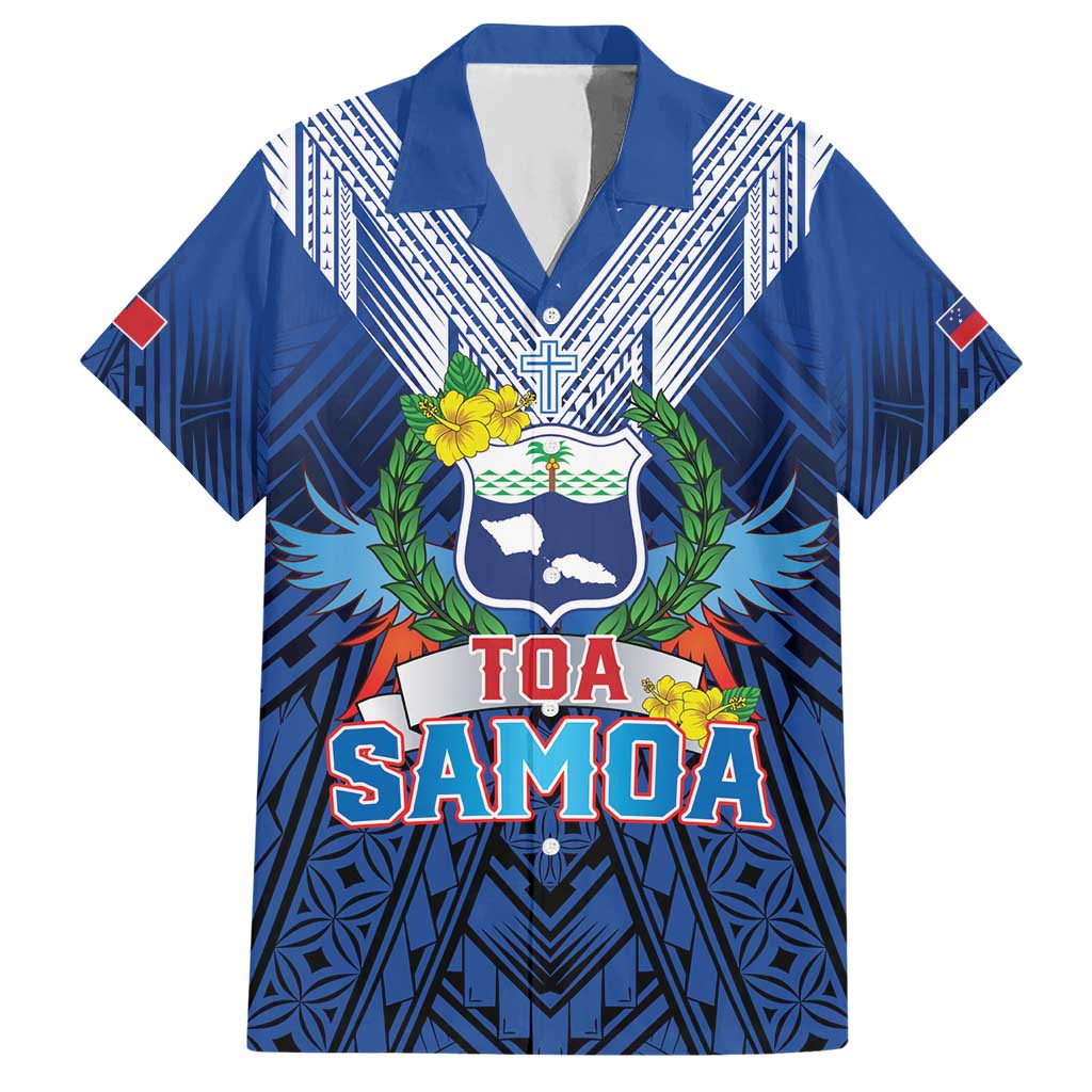 Custom Rugby Toa Samoa Hawaiian Shirt Samoa mo Samoa Strength in Tatau LT9 Blue - Polynesian Pride