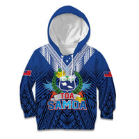 Custom Rugby Toa Samoa Kid Hoodie Samoa mo Samoa Strength in Tatau LT9 Hoodie Blue - Polynesian Pride