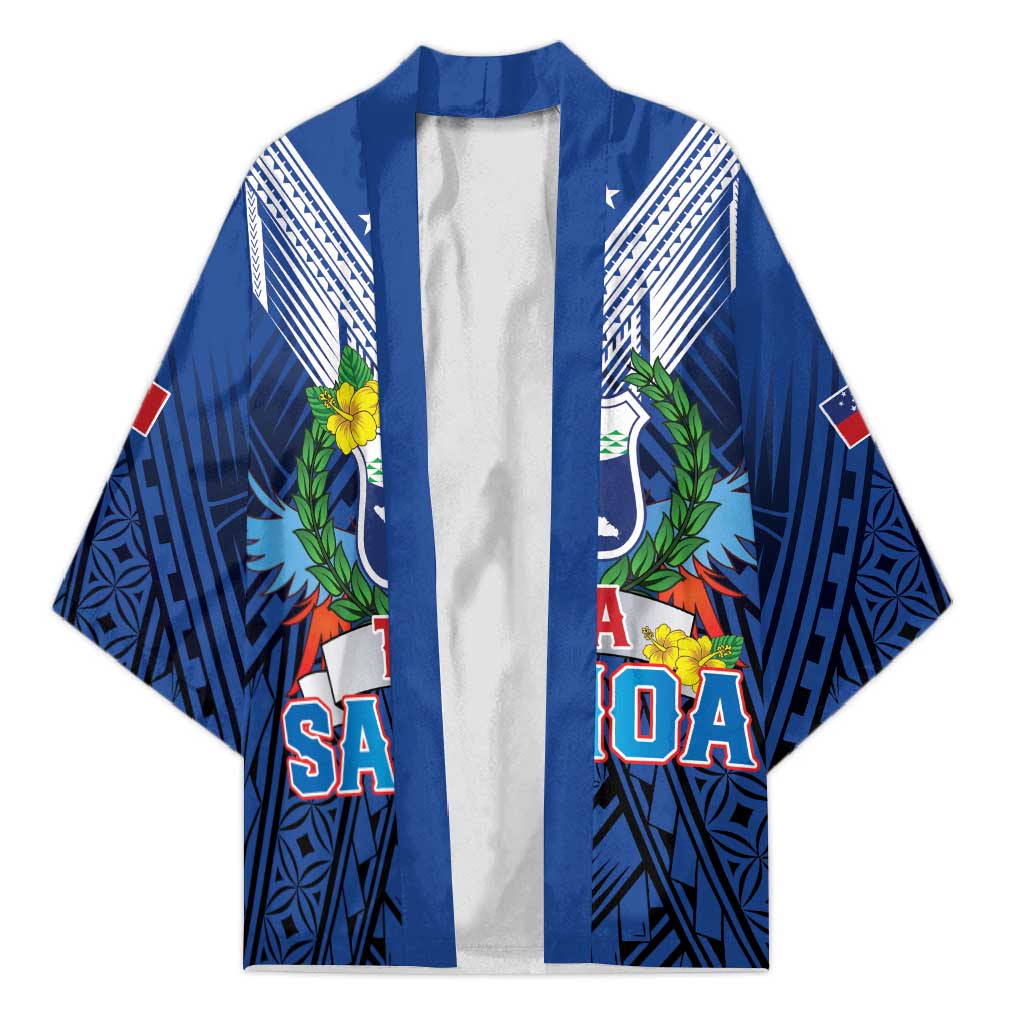 Custom Rugby Toa Samoa Kimono Samoa mo Samoa Strength in Tatau LT9 Unisex Blue - Polynesian Pride