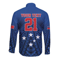 Custom Rugby Toa Samoa Long Sleeve Button Shirt Samoa mo Samoa Strength in Tatau LT9 - Polynesian Pride