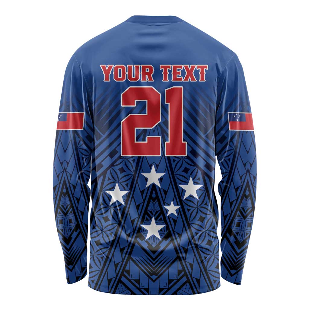 Custom Rugby Toa Samoa Long Sleeve Shirt Samoa mo Samoa Strength in Tatau LT9 - Polynesian Pride