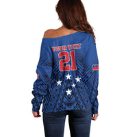 Custom Rugby Toa Samoa Off Shoulder Sweater Samoa mo Samoa Strength in Tatau LT9 - Polynesian Pride