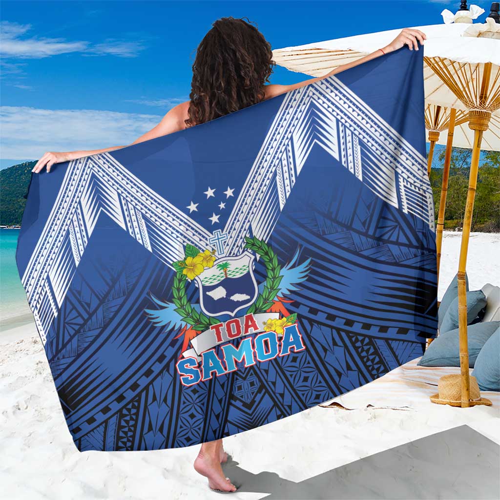 Rugby Toa Samoa Sarong Samoa mo Samoa Strength in Tatau LT9 One Size 44 x 66 inches Blue - Polynesian Pride