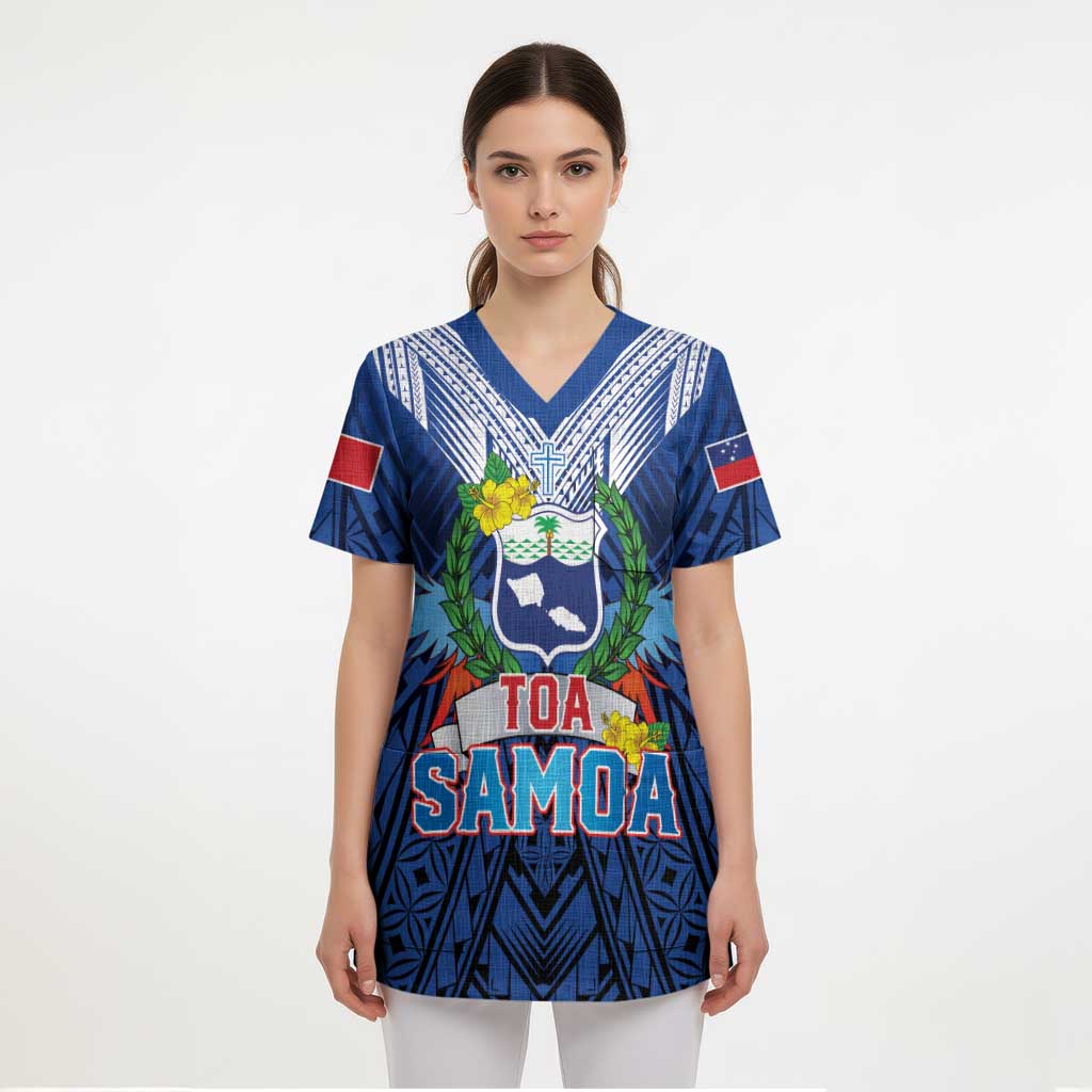 Custom Rugby Toa Samoa Scrub Top Samoa mo Samoa Strength in Tatau LT9 - Polynesian Pride