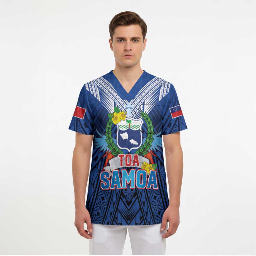 Custom Rugby Toa Samoa Scrub Top Samoa mo Samoa Strength in Tatau LT9 - Polynesian Pride