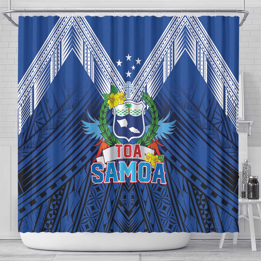 Rugby Toa Samoa Shower Curtain Samoa mo Samoa Strength in Tatau LT9 - Polynesian Pride