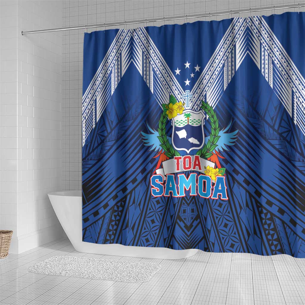 Rugby Toa Samoa Shower Curtain Samoa mo Samoa Strength in Tatau LT9 - Polynesian Pride