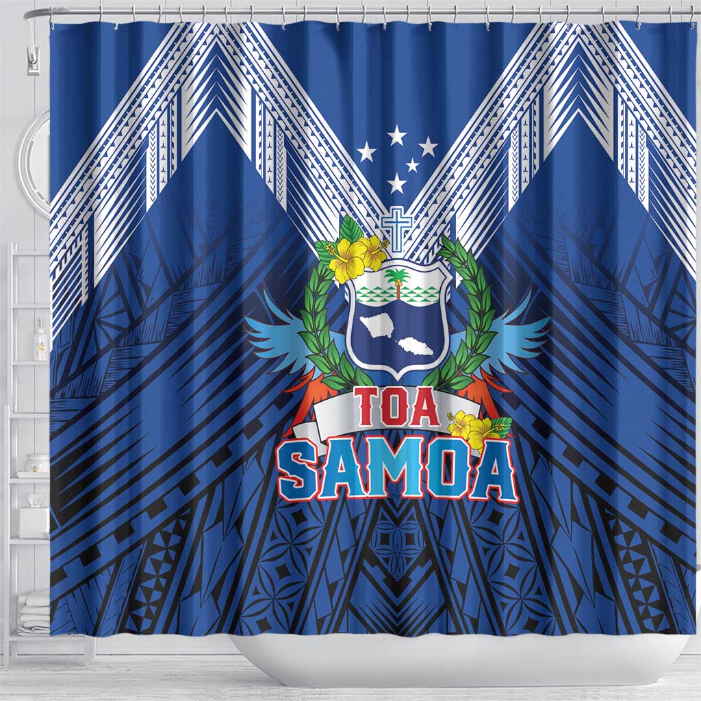 Rugby Toa Samoa Shower Curtain Samoa mo Samoa Strength in Tatau LT9 - Polynesian Pride