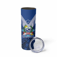 Custom Rugby Toa Samoa Skinny Tumbler Samoa mo Samoa Strength in Tatau LT9 - Polynesian Pride