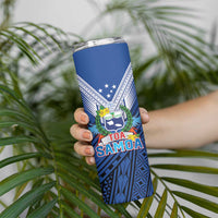 Custom Rugby Toa Samoa Skinny Tumbler Samoa mo Samoa Strength in Tatau LT9 - Polynesian Pride