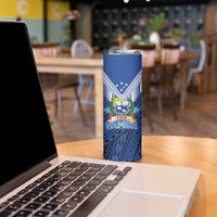 Custom Rugby Toa Samoa Skinny Tumbler Samoa mo Samoa Strength in Tatau LT9 - Polynesian Pride