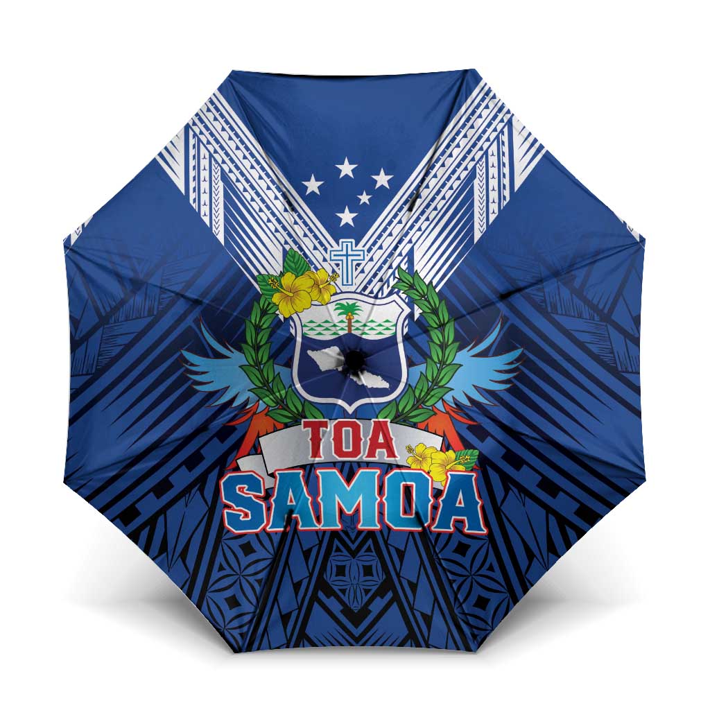 Rugby Toa Samoa Umbrella Samoa mo Samoa Strength in Tatau LT9 One Size Folded 11.42 inch Opened Diameter 37.4 inch Blue - Polynesian Pride