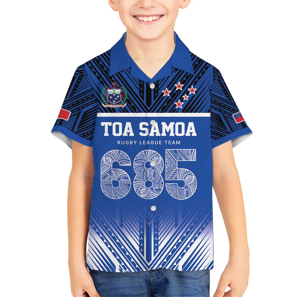 Toa Samoa 685 Kid Hawaiian Shirt Uso Aso Uma For Life For Samoa LT9 Kid Blue - Polynesian Pride