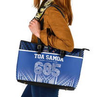 Toa Samoa 685 Leather Tote Bag Uso Aso Uma For Life For Samoa LT9 Blue - Polynesian Pride