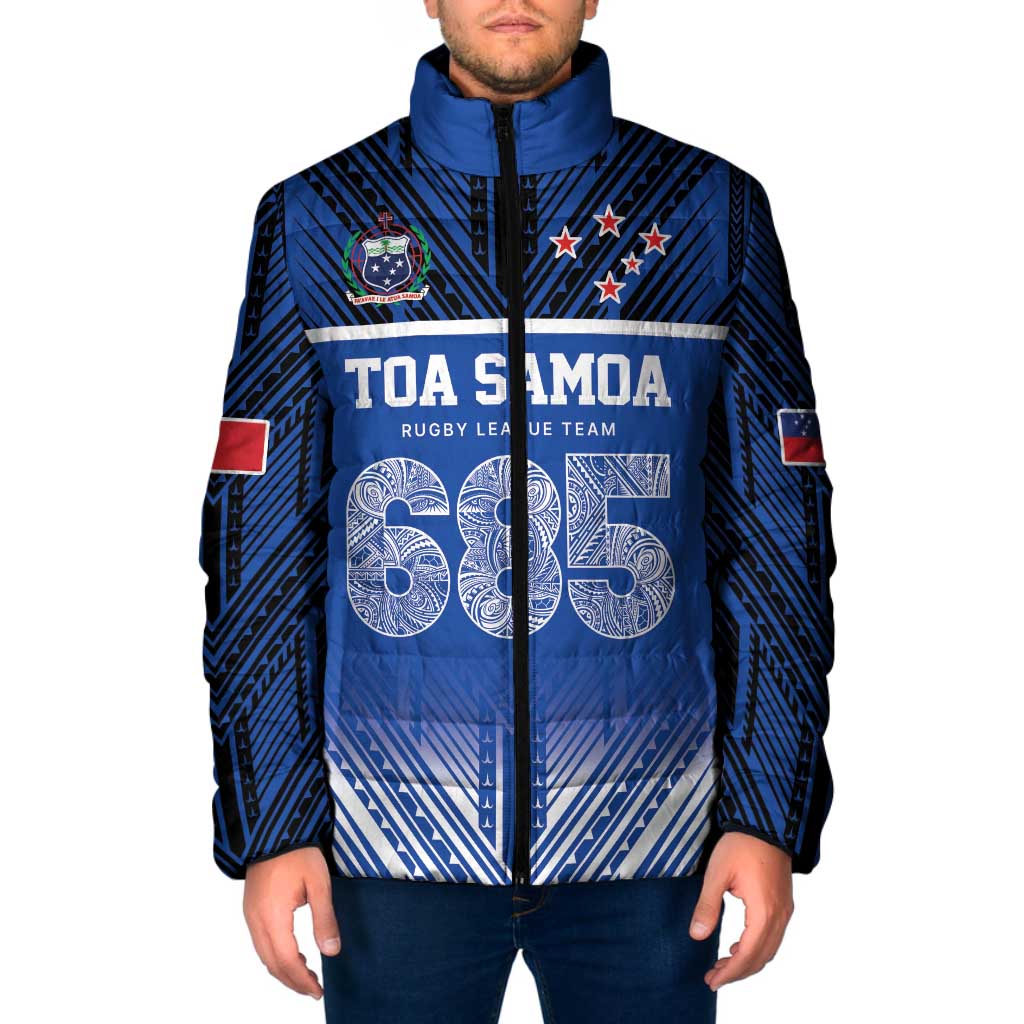 Toa Samoa 685 Padded Jacket Uso Aso Uma For Life For Samoa LT9 Men Blue - Polynesian Pride