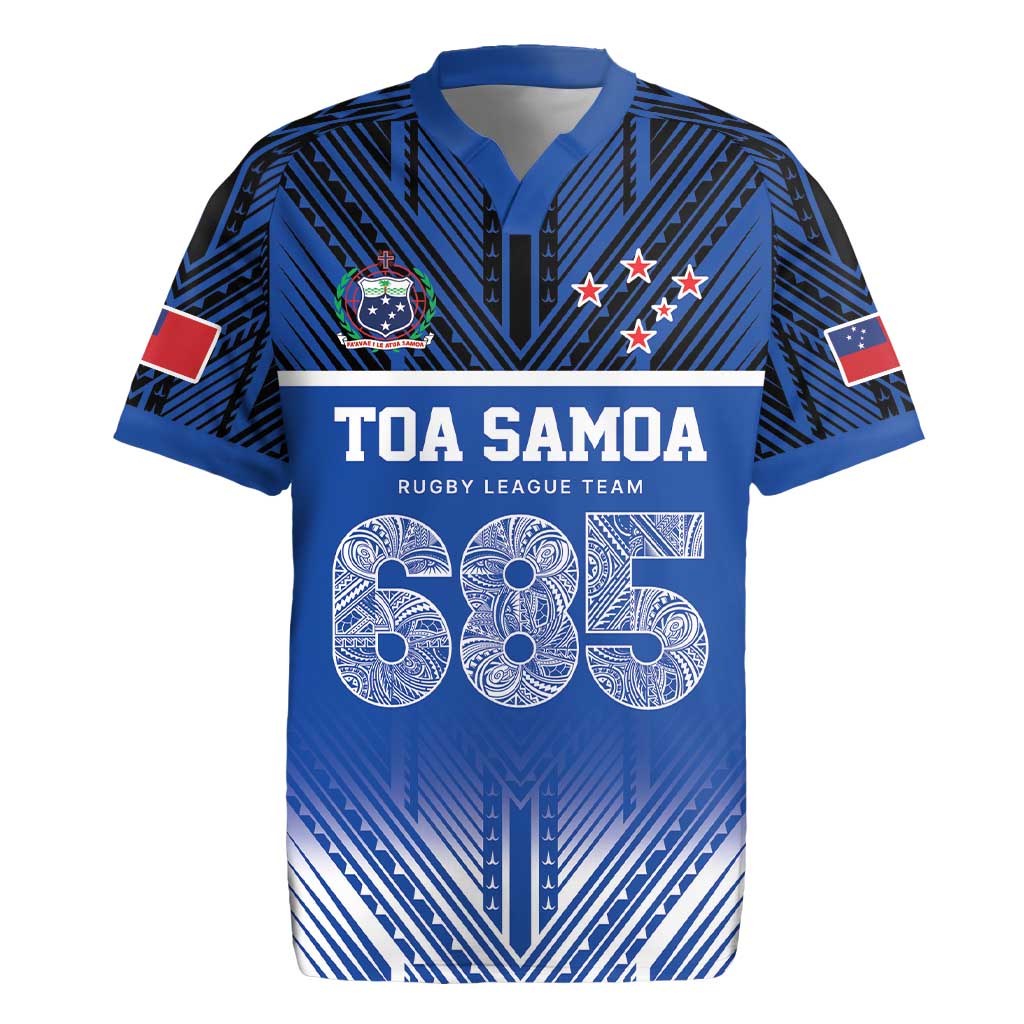 Toa Samoa 685 Rugby Jersey Uso Aso Uma For Life For Samoa LT9 Blue - Polynesian Pride