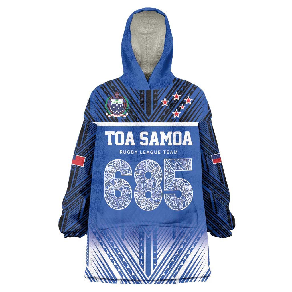 Toa Samoa 685 Wearable Blanket Hoodie Uso Aso Uma For Life For Samoa LT9 One Size Blue - Polynesian Pride