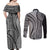 Samoa Siapo Arty Couples Matching Off Shoulder Maxi Dress and Long Sleeve Button Shirt Black Style LT9 - Polynesian Pride