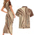 Samoa Siapo Arty Couples Matching Short Sleeve Bodycon Dress and Hawaiian Shirt Brown Style LT9 - Polynesian Pride