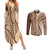 Samoa Siapo Arty Couples Matching Summer Maxi Dress and Long Sleeve Button Shirt Brown Style LT9 Brown - Polynesian Pride