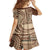 Samoa Siapo Arty Family Matching Off Shoulder Long Sleeve Dress and Hawaiian Shirt Brown Style LT9 - Polynesian Pride