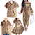 Samoa Siapo Arty Family Matching Off Shoulder Long Sleeve Dress and Hawaiian Shirt Brown Style LT9 - Polynesian Pride