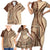 Samoa Siapo Arty Family Matching Short Sleeve Bodycon Dress and Hawaiian Shirt Brown Style LT9 - Polynesian Pride