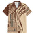 Samoa Siapo Arty Family Matching Short Sleeve Bodycon Dress and Hawaiian Shirt Brown Style LT9 Dad's Shirt - Short Sleeve Brown - Polynesian Pride