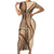 Samoa Siapo Arty Family Matching Short Sleeve Bodycon Dress and Hawaiian Shirt Brown Style LT9 Mom's Dress Brown - Polynesian Pride