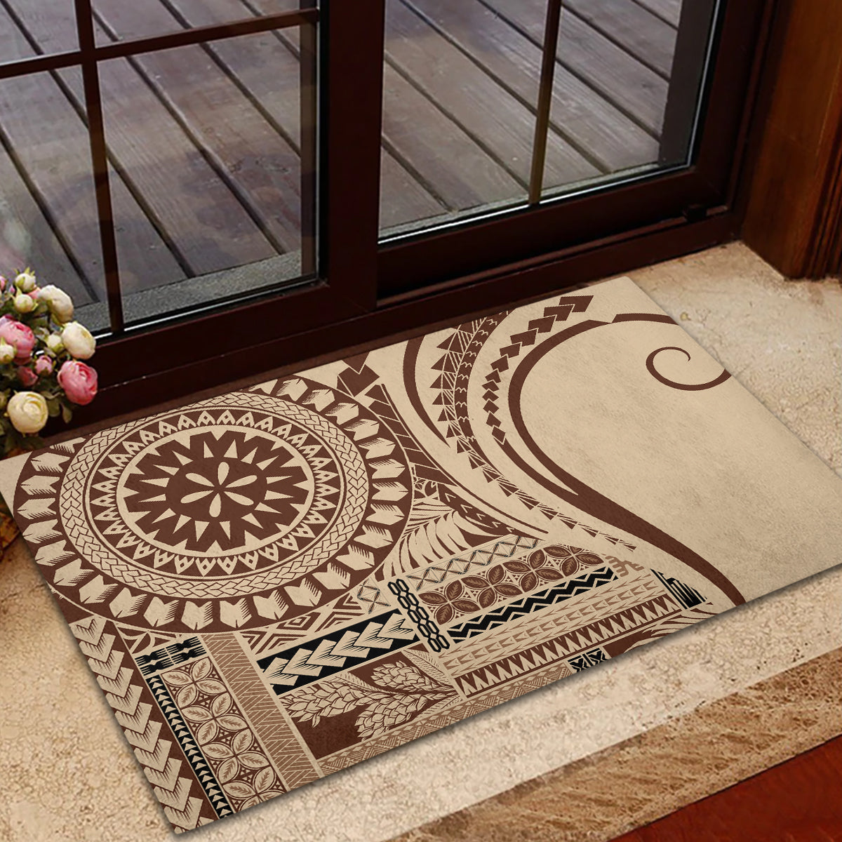 Samoa Siapo Arty Rubber Doormat Brown Style LT9 - Polynesian Pride