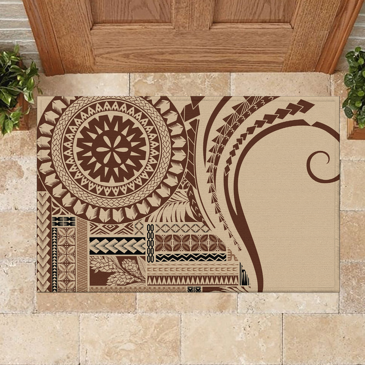 Samoa Siapo Arty Rubber Doormat Brown Style LT9 - Polynesian Pride
