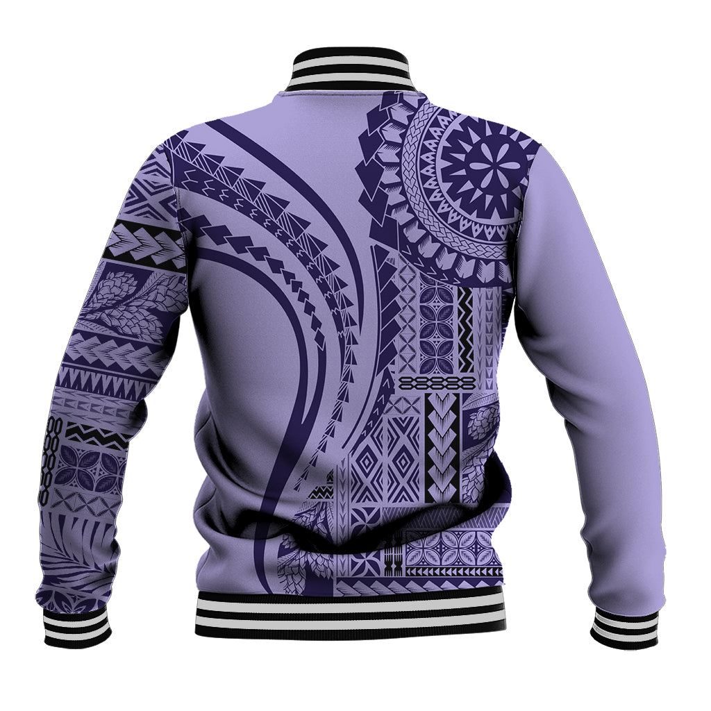 Samoa Siapo Arty Baseball Jacket Purple Style LT9 - Polynesian Pride