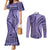 Samoa Siapo Arty Couples Matching Mermaid Dress and Long Sleeve Button Shirt Purple Style LT9 Purple - Polynesian Pride