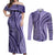 Samoa Siapo Arty Couples Matching Off Shoulder Maxi Dress and Long Sleeve Button Shirt Purple Style LT9 Purple - Polynesian Pride