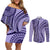 Samoa Siapo Arty Couples Matching Off Shoulder Short Dress and Long Sleeve Button Shirt Purple Style LT9 Purple - Polynesian Pride