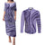 Samoa Siapo Arty Couples Matching Puletasi Dress and Long Sleeve Button Shirt Purple Style LT9 Purple - Polynesian Pride